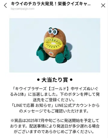 키위 브라더스 골드 중 봉제 인형 캠페인 당첨 상품 대박 상품
