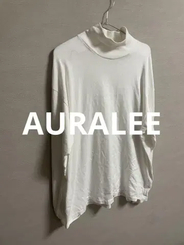 AURALEE 오라리 하이넥 컷티셔츠 긴팔 화이트 사이즈 4
