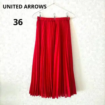 [새상품급] UNITED ARROWS 빨간색 플리츠 스커트 36 여름