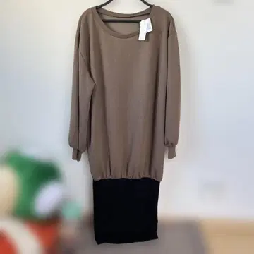 브라운 롱 원피스 3L 새상품 미사용 택 포함