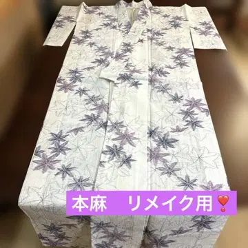 여름 기모노 순수 린넨 시지라 직물 미사용품 리메이크용(^^)