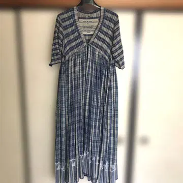 맥텍스타일 원피스 체크 무늬 코튼 롱 원피스 아우터