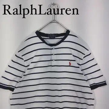 Ralph Lauren 보더 티셔츠 옷깃이 없는 피케 셔츠 XL