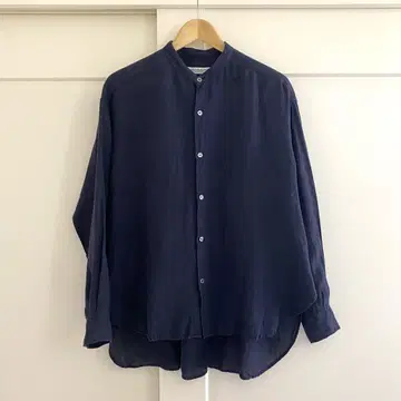 journal standard luxe 린넨 스탠드 카라 셔츠 네이비
