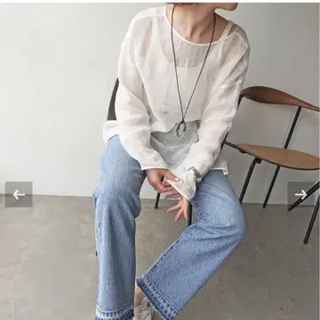 이번 시즌 택 포함 새상품 스픽 앤 스팬 메쉬 린넨 루즈 풀오버