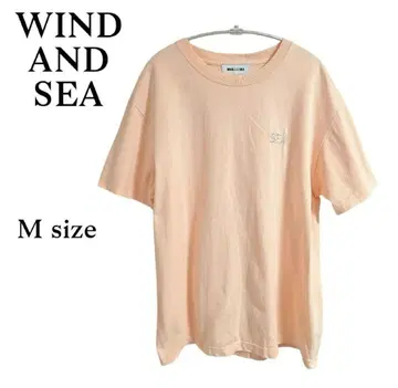 WIND AND SEA 반팔 티셔츠 M 사이즈 살몬 핑크 자수