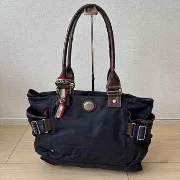 Orobianco 오로비안코 네이비 나일론 백 가죽 핸들