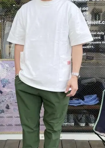 BIG MIKE 티셔츠 반팔 남성용 10온스 더블 포켓
