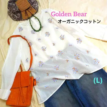 컨디션 최상] Golden Bear 오가닉 코튼 올 패턴 자수 튜닉 L
