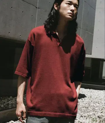 wym LIDNM PIN BORDER KNIT POLO 레드
