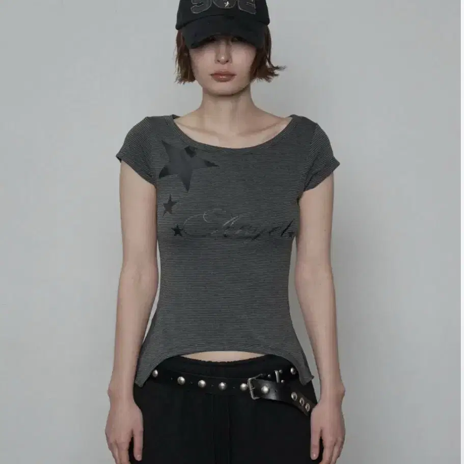 ★SETUP-EXE★ STRIPE ANGEL TOP SETUP EXE Stripe Angel Top Short Sleeve #셋업이엑스이,#스컬
