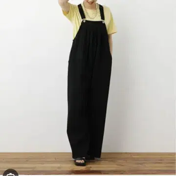 로데오 크라운 프론트 턱 릴랙스 살로펫 오버롤 블랙