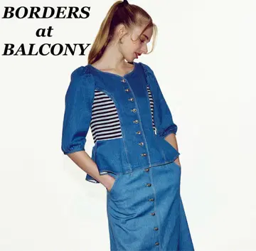 택 포함 새상품 BORDERSatBALCONY 스트레치 데님 탑