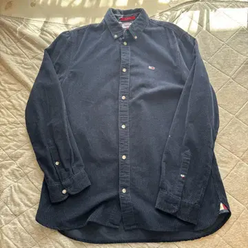 TOMMY JEANS 네이비 긴팔 셔츠 M