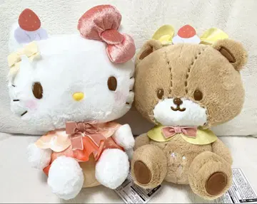 반짝반짝 간식 타임 BIG 봉제 인형 전 2종 세트 헬로키티 참 세트