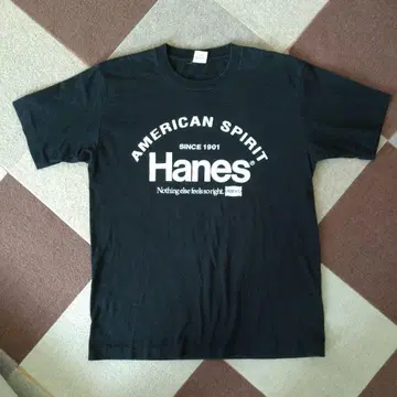 Hanes 90s 빅 로고 티셔츠 블랙 M 사이즈 싱글 스티치