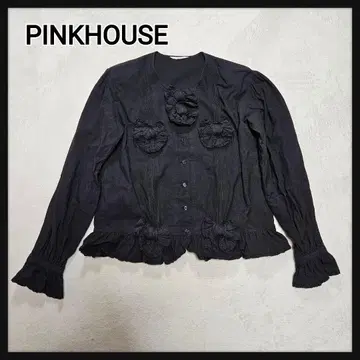 PINKHOUSE 블라우스 피코 프릴 리본 포함 프릴 슬리브