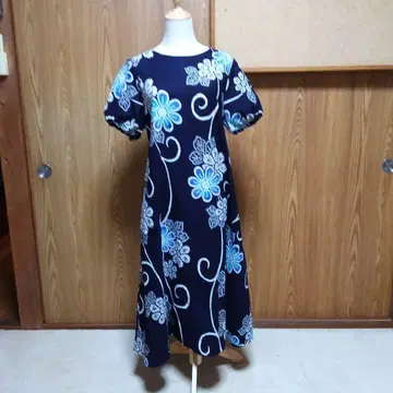 유카타 리메이크 부드러운 소매의 A 라인 원피스