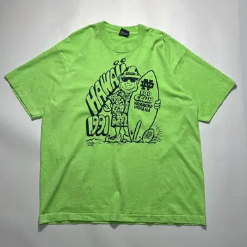 90s 스크린 스타즈 USA제 빈티지 티셔츠 XL 옐로우 그린 6923