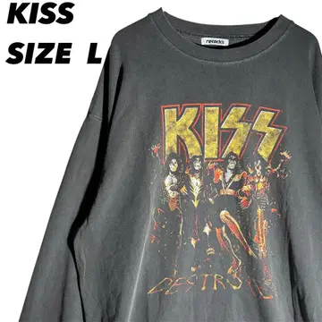 KISS 롱 T L 키스 롱 티셔츠 L 밴딩 티셔츠 밴 티셔츠 구제 의류