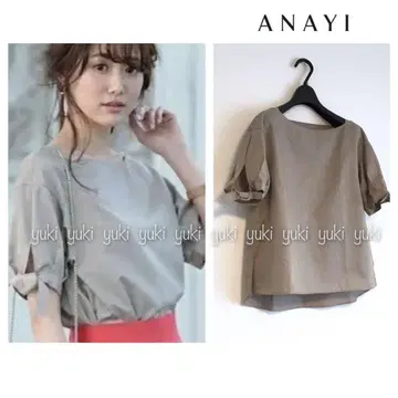 ANAYI 면 폴리에스테르 리본 블라우스