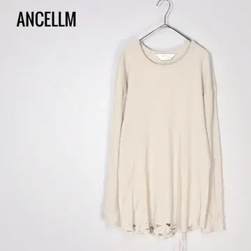 ANCELLM 2024 봄/여름 손상된 와플 크루넥 긴 소매 티셔츠 1