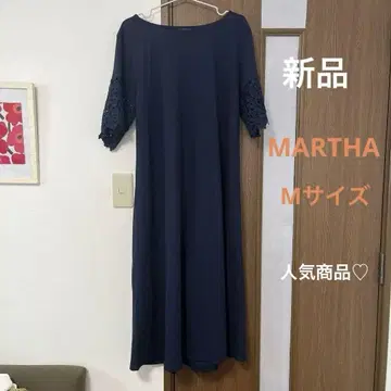 새상품 마사 소매 레이스 원피스 네이비 M