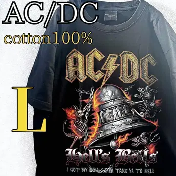 새상품 ACDC 티셔츠 L 사이즈 고품질 락 밴드 티 반팔 코튼 100%