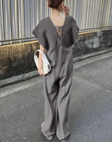 인기 완판 새상품 멋지다 어른 셔링 V넥 살로펫 올인원