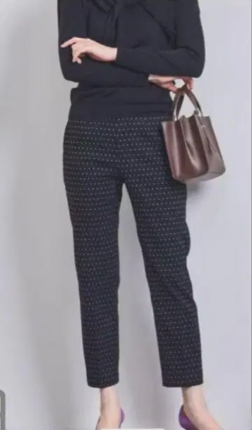 UNITED ARROWS 블랙 도트 무늬 팬츠 사이즈 38