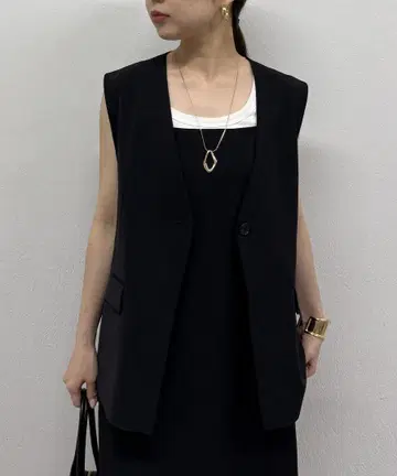 Loungedress 라운지 드레스 베스트 린넨 라이크 노카라 베스트