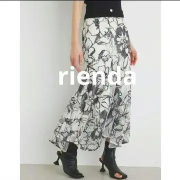 rienda 비대칭 머메이드 스커트 S 꽃무늬 자수 아름다운 실루엣