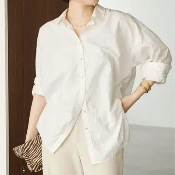 컨디션 최상 Plage 24SS fluffy wide 셔츠 화이트