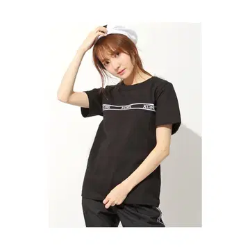 X-girl 엑스걸 리브 로고 레귤러 티셔츠 BLACK