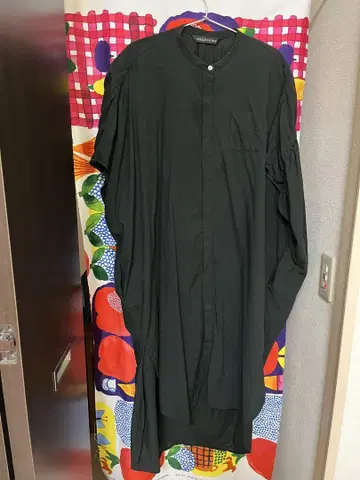 mizuiro ind 블랙 반팔 셔츠 원피스