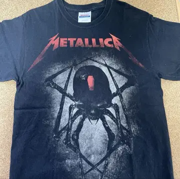 METALLICA 메탈리카 스파이더 거미 빅 로고 블랙 밴딩 티셔츠