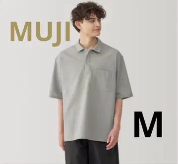MUJI 무인양품 바람이 잘 통하는 와이드 소매 피케 셔츠 그레이 M