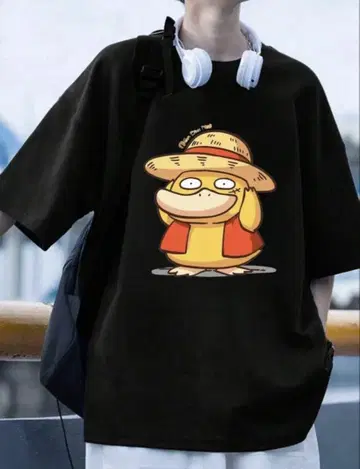 코닥 ONEPIECE 루피 티셔츠 드롭 숄더 L 사이즈 블랙