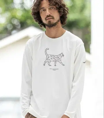 콜 앤 레스포 지오메트릭 프린트 롱 T - 고양이 티셔츠