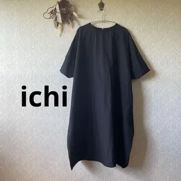 ichi 오버 사이즈 원피스 블랙 루즈핏