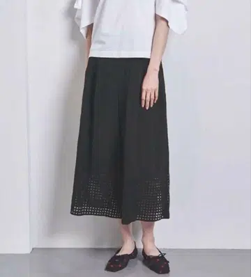 UNITED ARROWS 시어 깅엄 크롭 팬츠