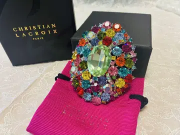 CHRISTIAN LACROIX 멀티 컬러 크리스탈 브로치