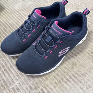 SKECHERS 메모리 폼 스니커즈 네이비/핑크