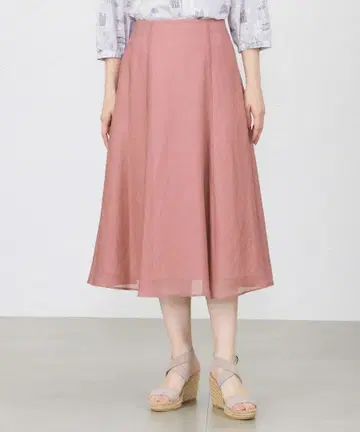 아마카 폴리에스테르 오간자 플레어 스커트 핑크 38