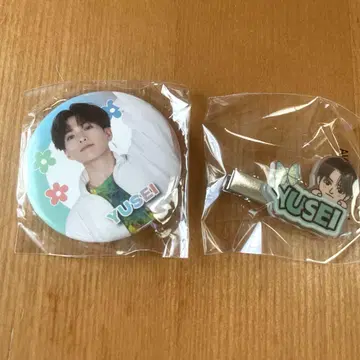FANTASTICS 야기 유세이 가챠 캔뱃지 헤어 클립 2개 세트
