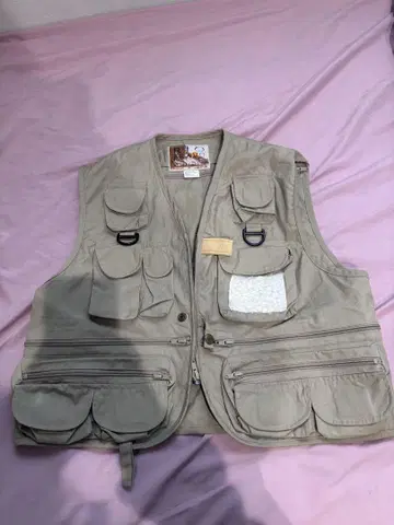 낚시용 조끼 베이지 복수 포켓
