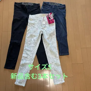 새상품 있음 LADIVA 스키니 데님 레깅스 3색 세트 S
