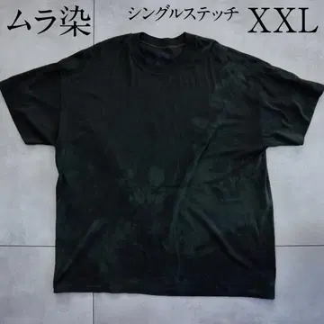 구제 의류 DUKE 무지 티셔츠 무라 염색 싱글 스티치 2XL