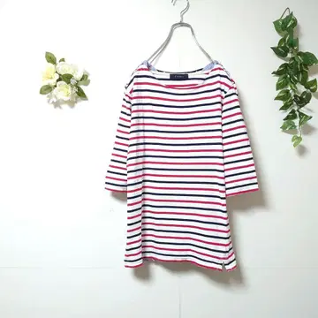 레이지블루 보더 무늬 티셔츠 반팔 티셔츠