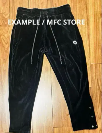 EXAMPLE 벨로아 트랙 팬츠 L 블랙 스냅 버튼 인기 모델